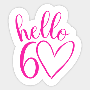 60th birthday pink design Sticker